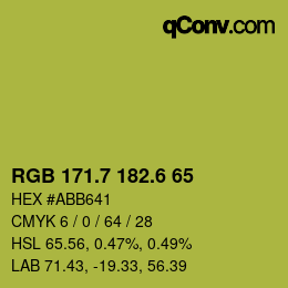 カラーコード: RGB 171.7 182.6 65 | qconv.com