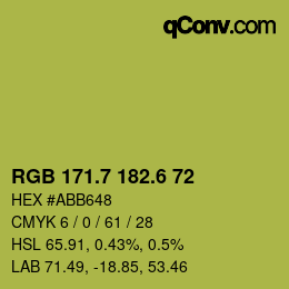カラーコード: RGB 171.7 182.6 72 | qconv.com