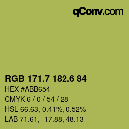 カラーコード: RGB 171.7 182.6 84 | qconv.com