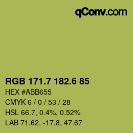 カラーコード: RGB 171.7 182.6 85 | qconv.com