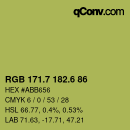 カラーコード: RGB 171.7 182.6 86 | qconv.com