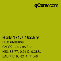 カラーコード: RGB 171.7 182.6 9 | qconv.com