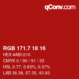 カラーコード: RGB 171.7 18 16 | qconv.com