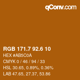 カラーコード: RGB 171.7 92.6 10 | qconv.com