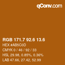 カラーコード: RGB 171.7 92.6 13.6 | qconv.com