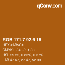 カラーコード: RGB 171.7 92.6 16 | qconv.com