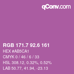 カラーコード: RGB 171.7 92.6 161 | qconv.com