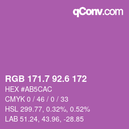 カラーコード: RGB 171.7 92.6 172 | qconv.com