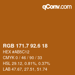 カラーコード: RGB 171.7 92.6 18 | qconv.com