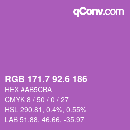 カラーコード: RGB 171.7 92.6 186 | qconv.com