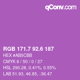 カラーコード: RGB 171.7 92.6 187 | qconv.com