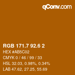 カラーコード: RGB 171.7 92.6 2 | qconv.com