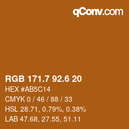 カラーコード: RGB 171.7 92.6 20 | qconv.com