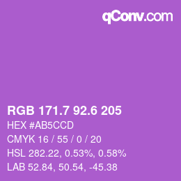 カラーコード: RGB 171.7 92.6 205 | qconv.com
