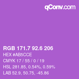 カラーコード: RGB 171.7 92.6 206 | qconv.com