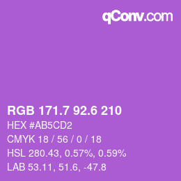 カラーコード: RGB 171.7 92.6 210 | qconv.com
