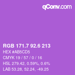 カラーコード: RGB 171.7 92.6 213 | qconv.com