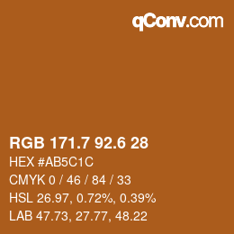 カラーコード: RGB 171.7 92.6 28 | qconv.com