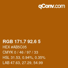 カラーコード: RGB 171.7 92.6 5 | qconv.com