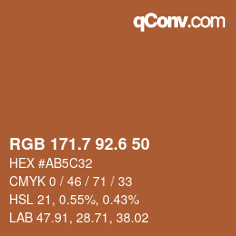 カラーコード: RGB 171.7 92.6 50 | qconv.com