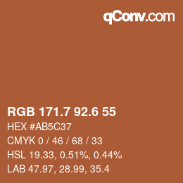カラーコード: RGB 171.7 92.6 55 | qconv.com