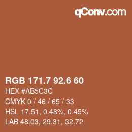 カラーコード: RGB 171.7 92.6 60 | qconv.com