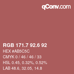 カラーコード: RGB 171.7 92.6 92 | qconv.com