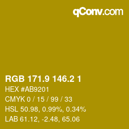 カラーコード: RGB 171.9 146.2 1 | qconv.com
