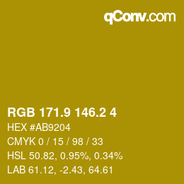 カラーコード: RGB 171.9 146.2 4 | qconv.com