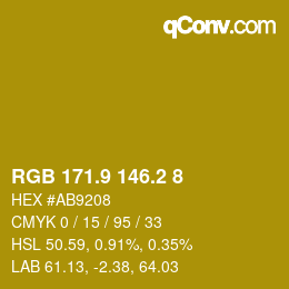 カラーコード: RGB 171.9 146.2 8 | qconv.com