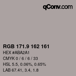 Color code: RGB 171.9 162 161 | qconv.com