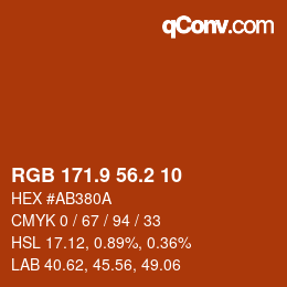 Color code: RGB 171.9 56.2 10 | qconv.com