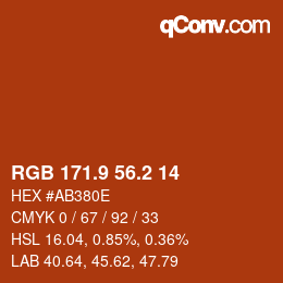 Color code: RGB 171.9 56.2 14 | qconv.com