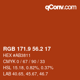 Color code: RGB 171.9 56.2 17 | qconv.com