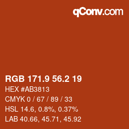 Color code: RGB 171.9 56.2 19 | qconv.com