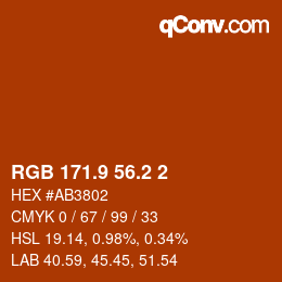 カラーコード: RGB 171.9 56.2 2 | qconv.com