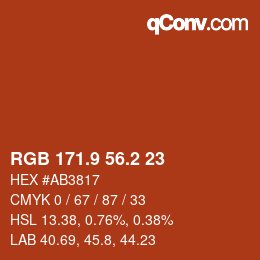 Color code: RGB 171.9 56.2 23 | qconv.com
