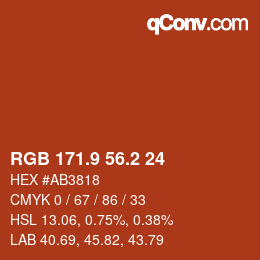 Color code: RGB 171.9 56.2 24 | qconv.com