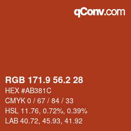 Color code: RGB 171.9 56.2 28 | qconv.com