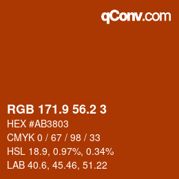 カラーコード: RGB 171.9 56.2 3 | qconv.com