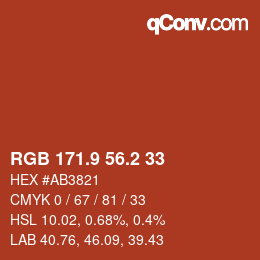 Color code: RGB 171.9 56.2 33 | qconv.com
