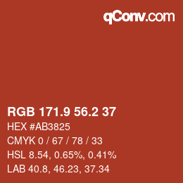 Color code: RGB 171.9 56.2 37 | qconv.com