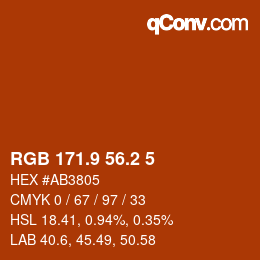 Color code: RGB 171.9 56.2 5 | qconv.com