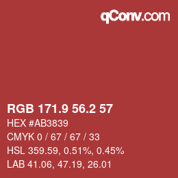 Color code: RGB 171.9 56.2 57 | qconv.com