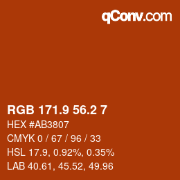 カラーコード: RGB 171.9 56.2 7 | qconv.com