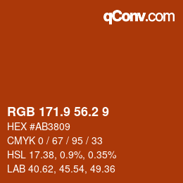Color code: RGB 171.9 56.2 9 | qconv.com