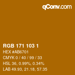 カラーコード: RGB 171 103 1 | qconv.com