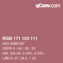 Color code: RGB 171 103 111 | qconv.com