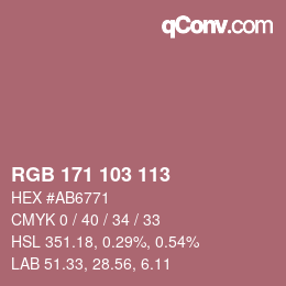 Color code: RGB 171 103 113 | qconv.com