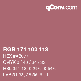 カラーコード: RGB 171 103 113 | qconv.com